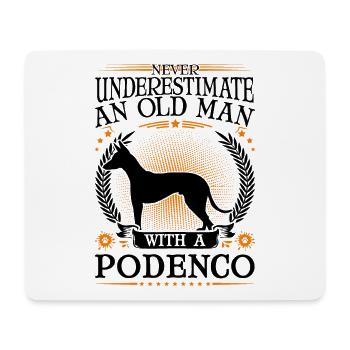 Podenco Alter Mann Windhund Ibizan Hound - Mousepad (Querformat) - Weiß - Vorne
