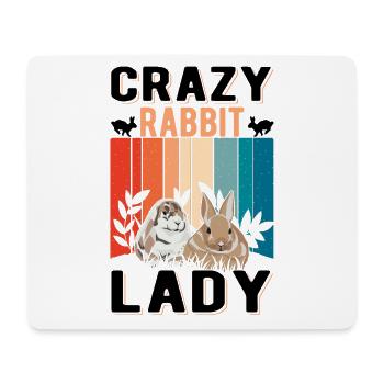 Crazy Rabbit lady Rabbit Rabbit - Mouse Pad (horizontal) - white - Front