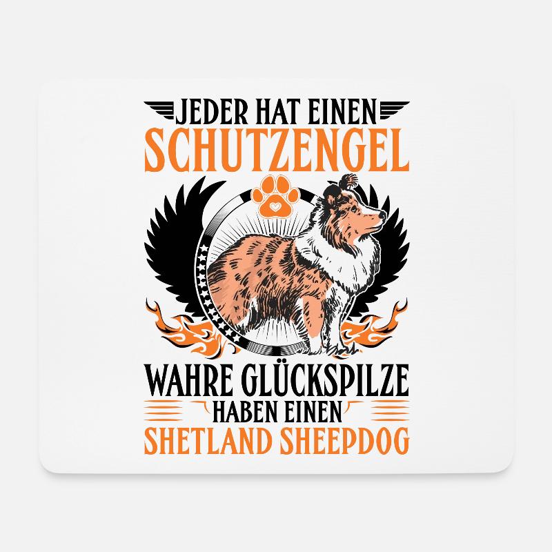 Sheltie Schutzengel Hütehund Shetland Sheepdog - Mousepad (Querformat) - Weiß