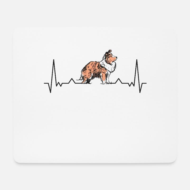 Sheltie Herzschlag Hütehund Shetland Sheepdog - Mousepad (Querformat) - Weiß