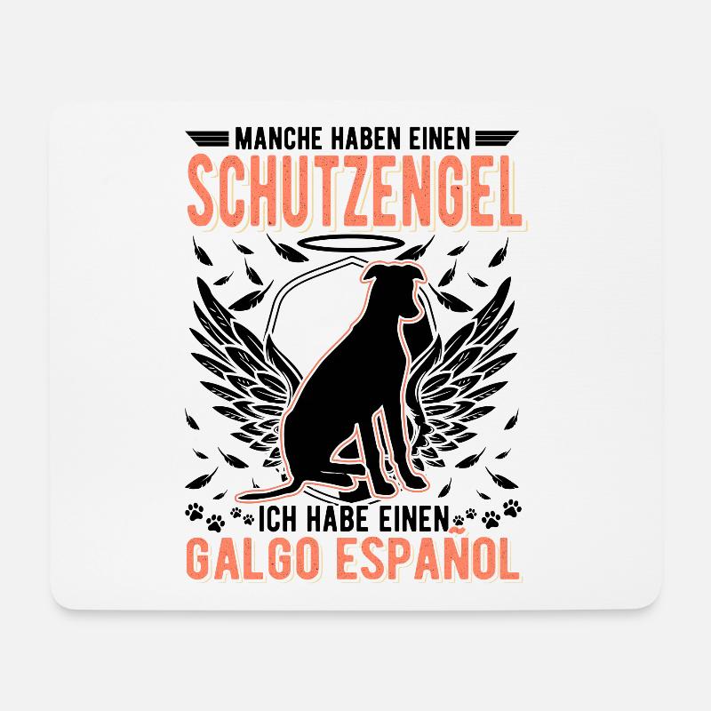Galgo Español Schutzengel Spanischer Windhund - Mousepad (Querformat) - Weiß