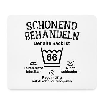 Schonend Behandeln Geschenk 66. Geburtstag Sack - Mousepad (Querformat) - Weiß - Vorne
