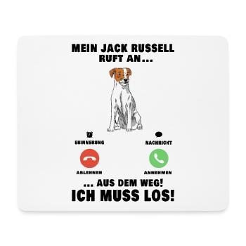 Mein Jack Russell Terrier ruft an - Mousepad (Querformat) - Weiß - Vorne