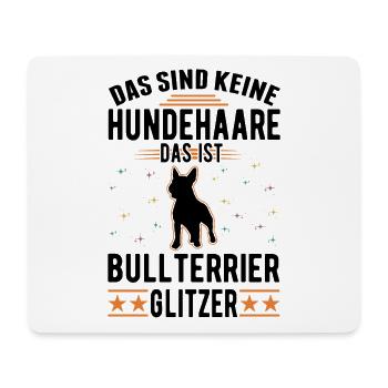 Bullterrier Glitzer Miniature Bull Terrier - Mousepad (Querformat) - Weiß - Vorne
