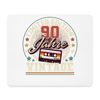 90. Geburtstag Vintage Audiokassette 90 Jahre - Mousepad (Querformat) - Weiß - Vorne