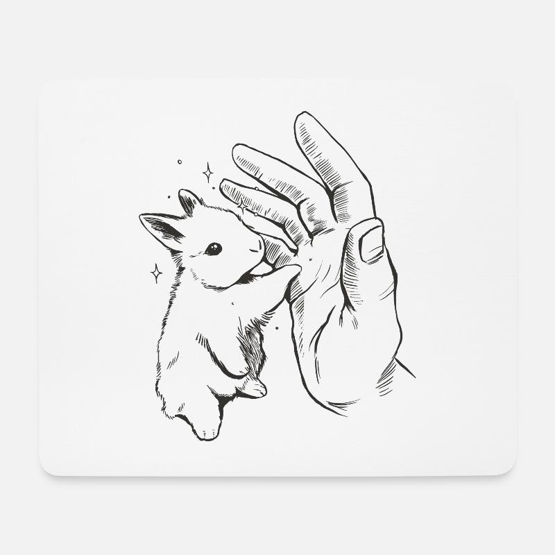 HQshirts Hase Liebe Zärtlich - Mousepad (Querformat) - Weiß