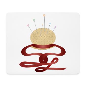 nostalgic pincushion with pins - Mouse Pad (horizontal) - white - Front