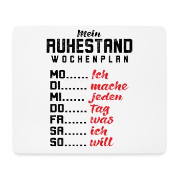 Rentner Ruhestand Wochenplan Lustig Rente - Mousepad (Querformat) - Weiß - Vorne