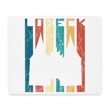 Lübeck Holstentor Retro Vintage Luebeck Gift - Mouse Pad (horizontal) - white - Front
