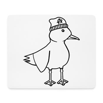 Möwe Anarchie – Freche maritim Hipster Küstenkunst - Mousepad (Querformat) - Weiß - Vorne