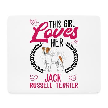 Cette fille aime son Jack Russell Terrier Mädchen - Tapis de souris (format paysage) - blanc - Devant