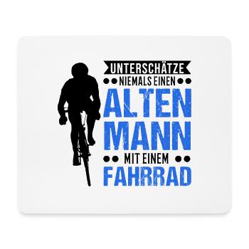 Fahrrad Alter Mann Radfahrer BMX Radsportler - Mousepad (Querformat) - Weiß - Vorne