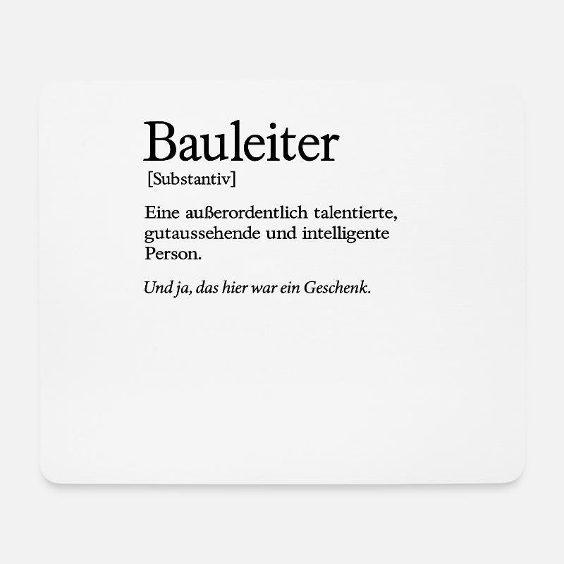 Bauleiter Baustelle Handwerker Bauleitung - Mousepad (Querformat) - Weiß