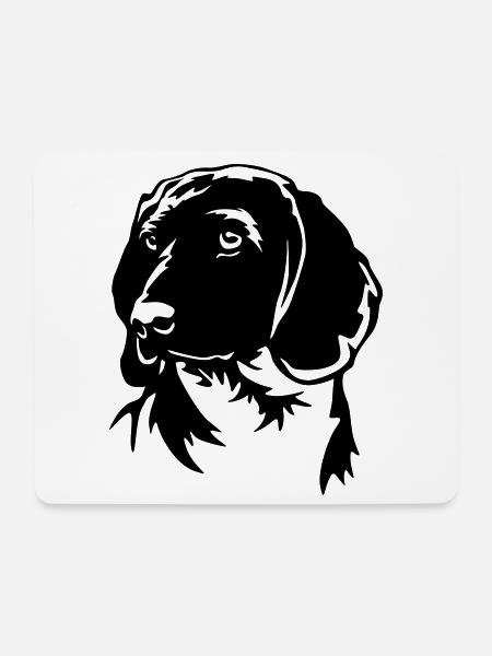 Bayerischer Gebirgsschweißhund Kopf - Mousepad (Querformat) - Weiß