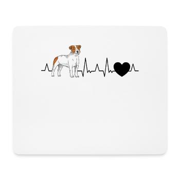 Jack Russell Terrier Herzschlag Parson Russell - Mousepad (Querformat) - Weiß - Vorne