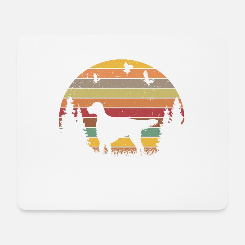 English Setter Retro - Mousepad (Querformat) - Weiß