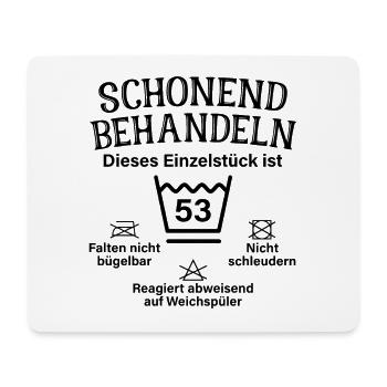 Schonend Behandeln 53. Geburtstag Einzelstück 53 - Mousepad (Querformat) - Weiß - Vorne