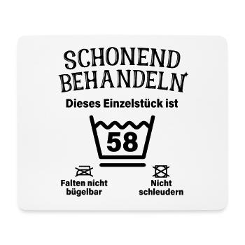 Schonend Behandeln 58. Geburtstag Einzelstück 58 - Mousepad (Querformat) - Weiß - Vorne