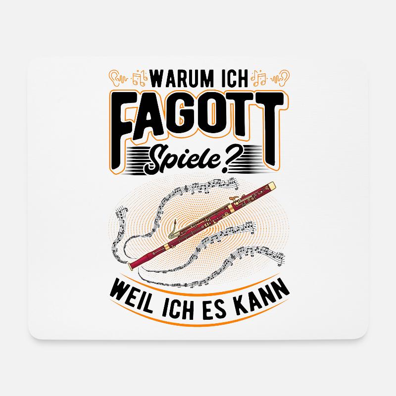 Warum ich Fagott spiele? Weil ich es kann - Mousepad (Querformat) - Weiß