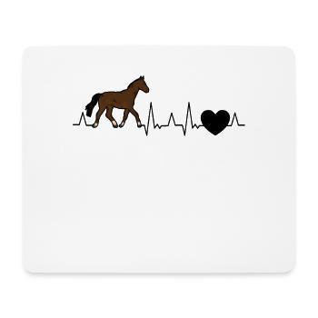 Holsteiner Pferd Herzschlag - Mousepad (Querformat) - Weiß - Vorne