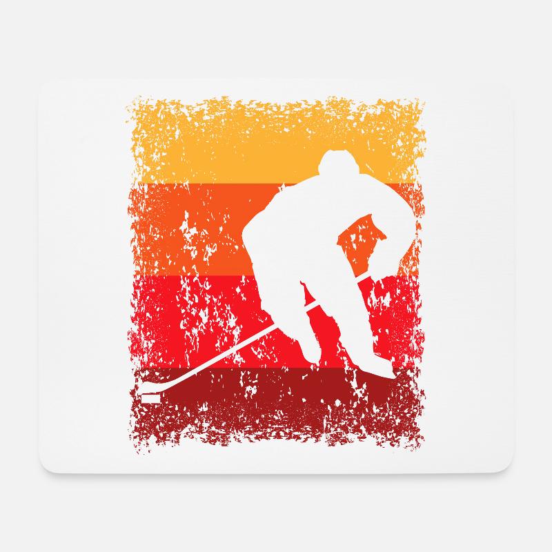 Eishockeyspieler - Mousepad (Querformat) - Weiß