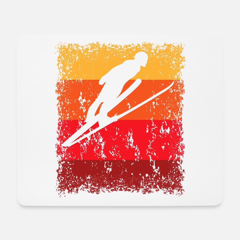 Skisprung Skispringen Skispringer Wintersport - Mousepad (Querformat) - Weiß
