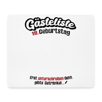 18. Geburtstag Gästeliste 18 Jahre Lustig Party - Mousepad (Querformat) - Weiß - Vorne