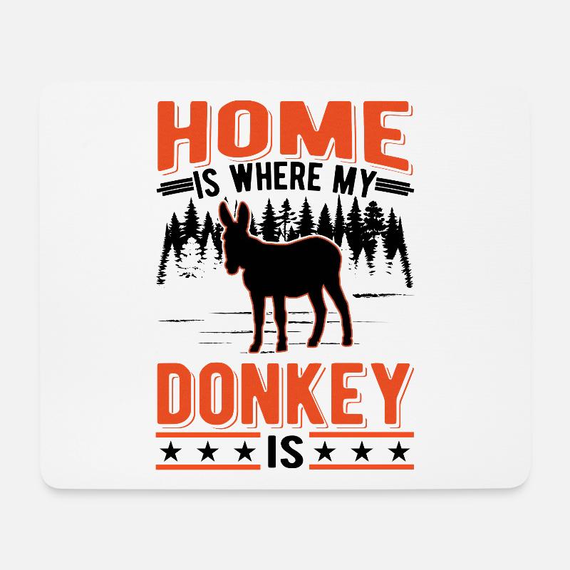 Home is where my Donkey is Maustier Esel - Mousepad (Querformat) - Weiß
