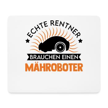 Echte Rentner brauchen einen Mähroboter Mähroboter - Mousepad (Querformat) - Weiß - Vorne