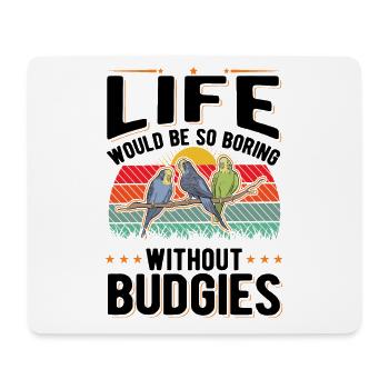Budgerigar Cadeau Welli Perruche - Tapis de souris (format paysage) - blanc - Devant