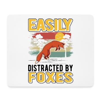 Easily distracted by Foxes Fuchs - Mouse Pad (horizontal) - white - Front