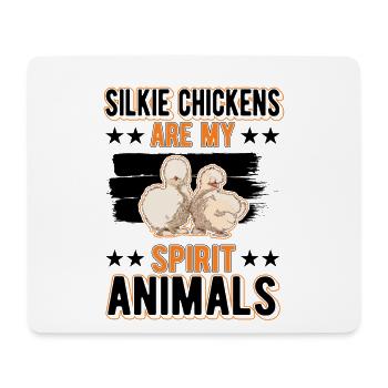 Silk Chicken Spirit Animal Silkie Chicken - Tapis de souris (format paysage) - blanc - Devant
