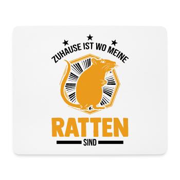Zuhause ist wo meine Ratten sind - Mousepad (Querformat) - Weiß - Vorne