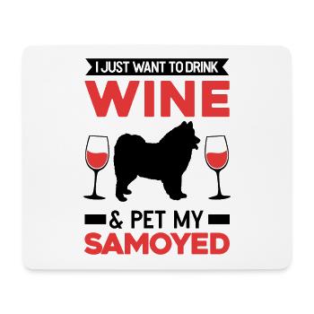 Samoyeds and wine - Mouse Pad (horizontal) - white - Front