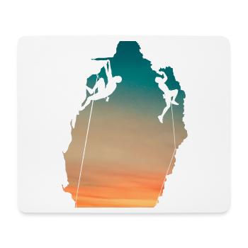 Couchersoleil falaise grimpeurs - Tapis de souris (format paysage) - blanc - Devant