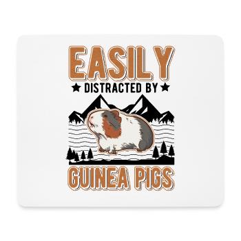 Facilement distrait par les cochons d’Inde Meerschweinchen - Tapis de souris (format paysage) - blanc - Devant