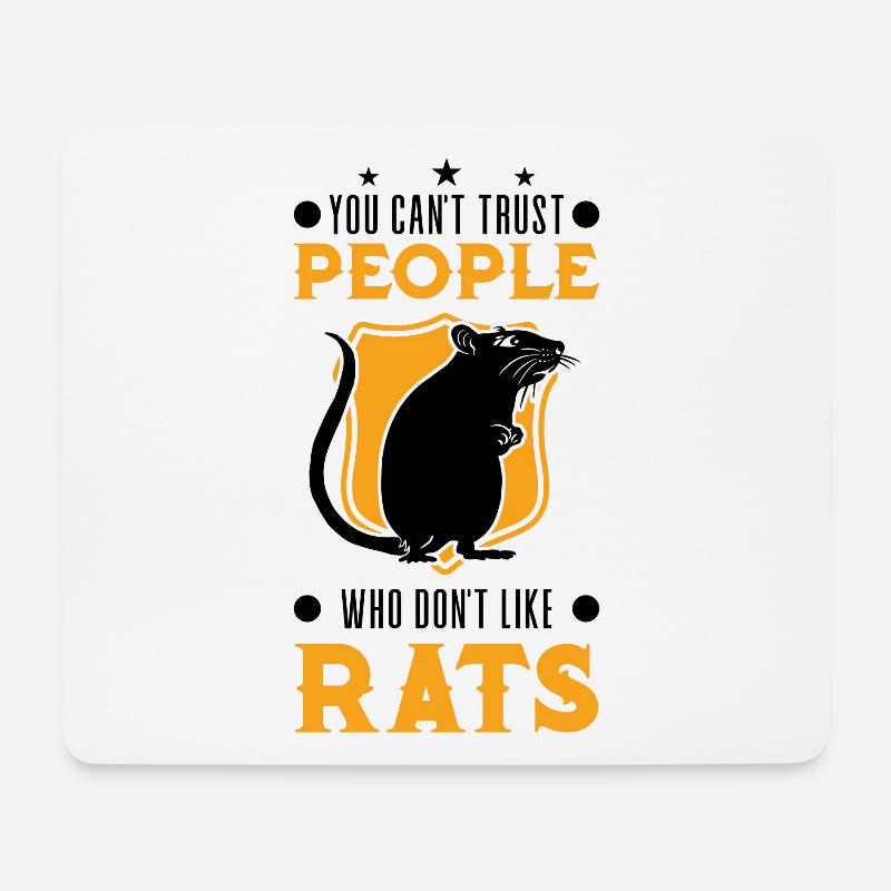 You can't trust people who don't like Rats - Mousepad (Querformat) - Weiß