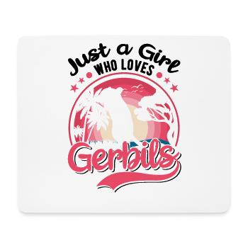 Juste une fille qui aime Gerbils Mädchen Rennmaus - Tapis de souris (format paysage) - blanc - Devant