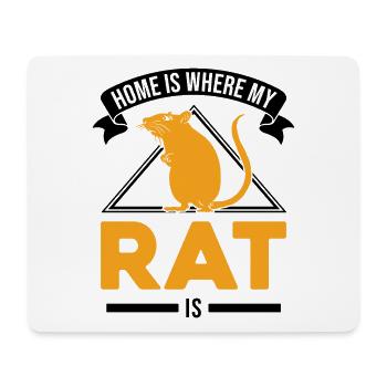 La maison est l’endroit où mon rat est ratte - Tapis de souris (format paysage) - blanc - Devant