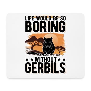 Gerbil Geschenk Rennratte Rennmaus - Mousepad (Querformat) - Weiß - Vorne