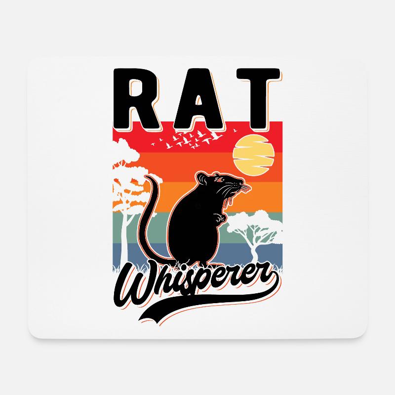 Rattenflüsterer Ratte Geschenk - Mousepad (Querformat) - Weiß