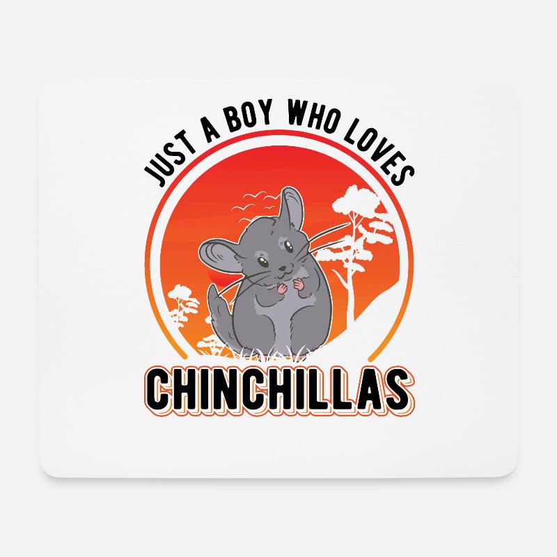 Just a Boy who loves Chinchillas Junge - Mouse Pad (horizontal) - white