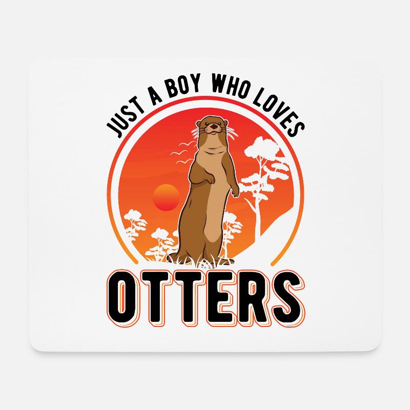 Otter Junge Fischotter Seeotter - Mousepad (Querformat) - Weiß