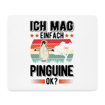 Ich mag einfach Pinguine - Mousepad (Querformat) - Weiß - Vorne