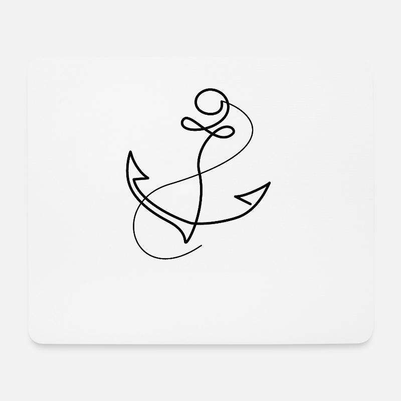Ancre maritime - Tapis de souris (format paysage) - blanc