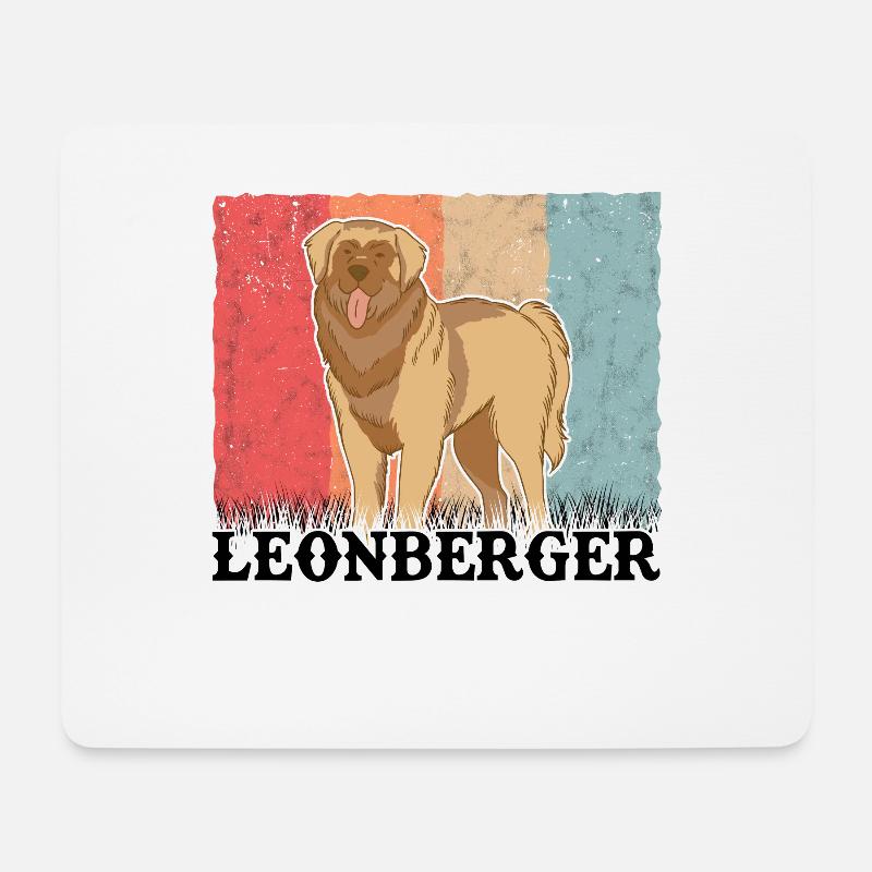 Leonberger Retro - Mousepad (Querformat) - Weiß