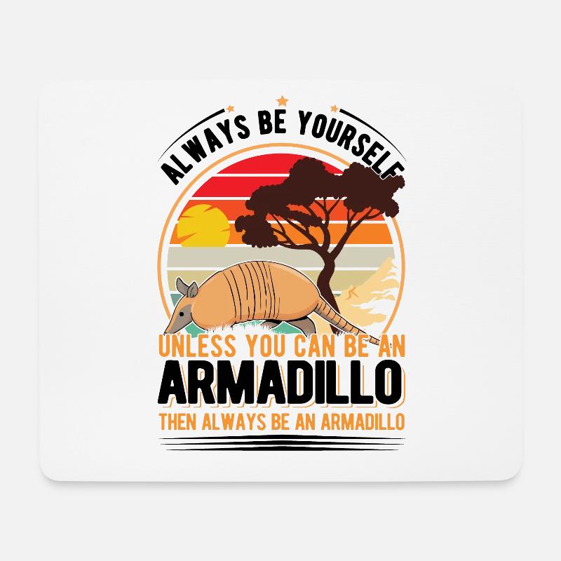 Gürteltier Geschenk Armadillo - Mousepad (Querformat) - Weiß