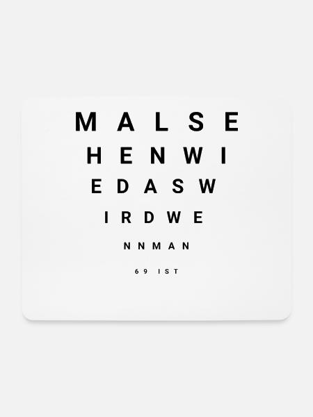 69. Geburtstag 69 Jahre Geschenk Sehtest - Mousepad (Querformat) - Weiß