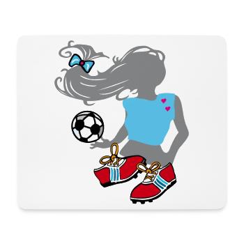 Fußballgirl, Frauenfussball - Mousepad (Querformat) - Weiß - Vorne