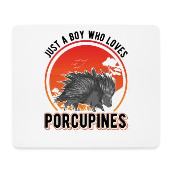 Stachelschwein Boy Porcupine - Mouse Pad (horizontal) - white - Front